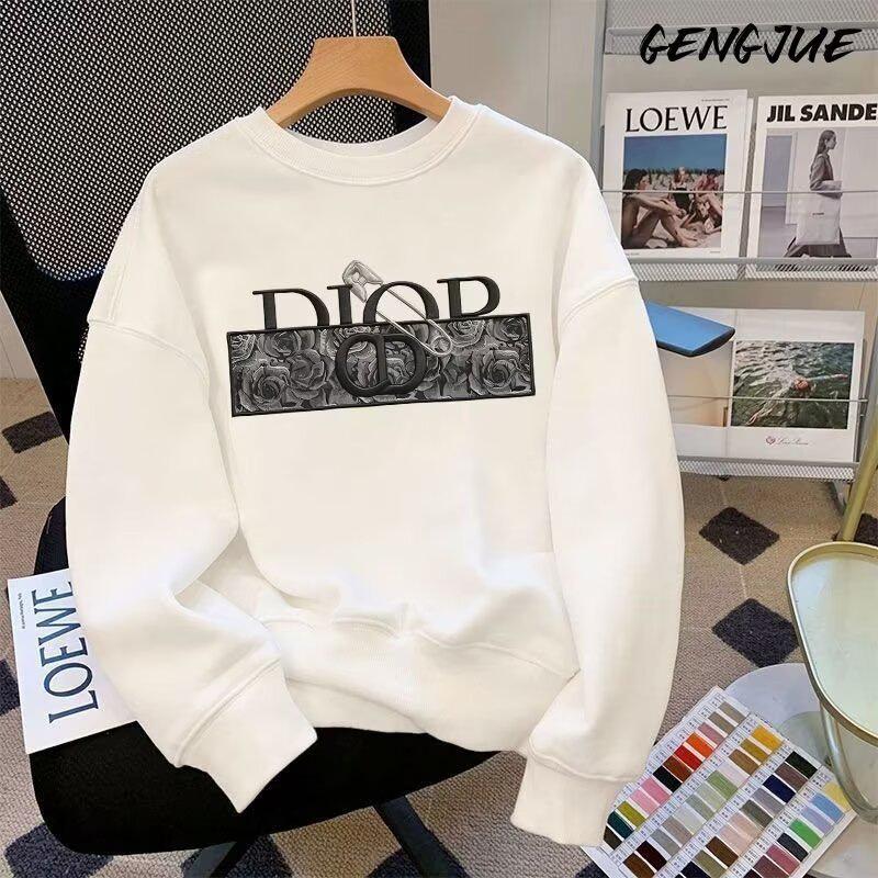 Унисекс Толстовка с флисовой подкладкой Тяжелый свитер с круглым вырезом в корейском стиле для осени и зимы 4XL 1680₽