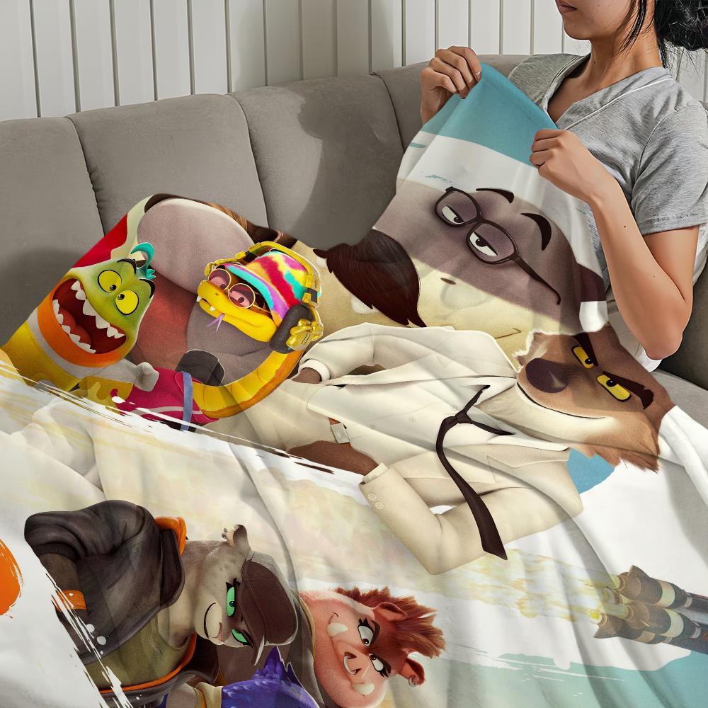 CartoonT-The Bad G-Guys2 Movie Blanket Soft Comfortable Nap Plush Suitable For Iiving Room Office Bedroom Birthday Home Kid Gift