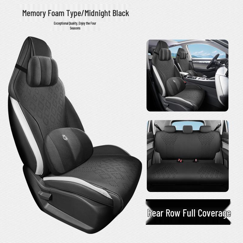 Hao Yue PRO Full Leather Car Seat Cushion - Universal, Four Seasons, Half-Pack