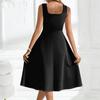 Women's Square Neckline Sleeveless A-line Dress