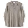Herren Langarm Umlegekragen Zopfmuster Polo Pullover Freizeit Strickwaren