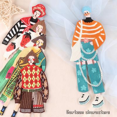 Duoku Computer Embroidery Cloth Label Cartoon Character Clothing Accessories Large Patch Water-Soluble Embroidery Cloth Sticker