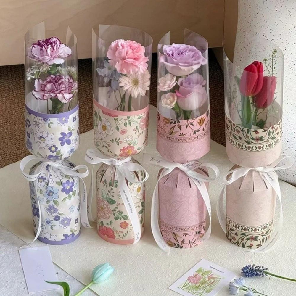 10 Peças Sacos Românticos para Embrulho de Flor Única Saco para Embalagem de Buquê Celebração de Casamento