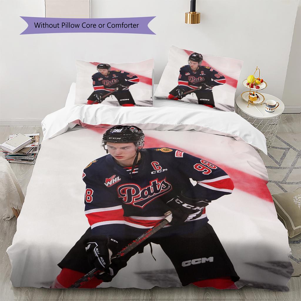 Connor Bedard Muster Bettwäsche Heimdekoration Geburtstag & Festival Geschenk (1 Bettbezug + 2 Kissenbezüge, ohne Füllung)