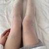 Women Tights Silver Star Print Pantyhose Women Girl Japanese Mesh Transparent Pantyhose Bow Star Tights Stockings Jk Lolita