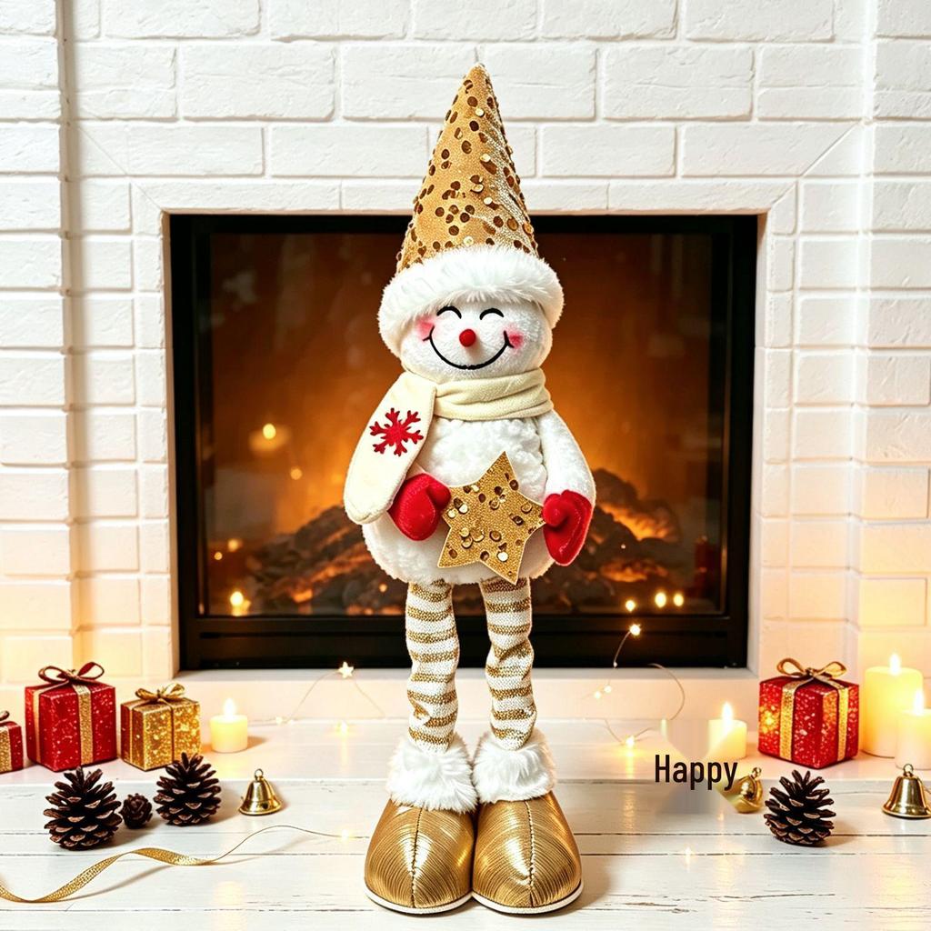 Christmas Sequin Snowman Figurine Ornament and Decoration Gift