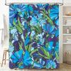 Blue Green Floral Shower Curtain Modern Home Decor in Vivid Colors for Bathroom Decoration (80 characters)