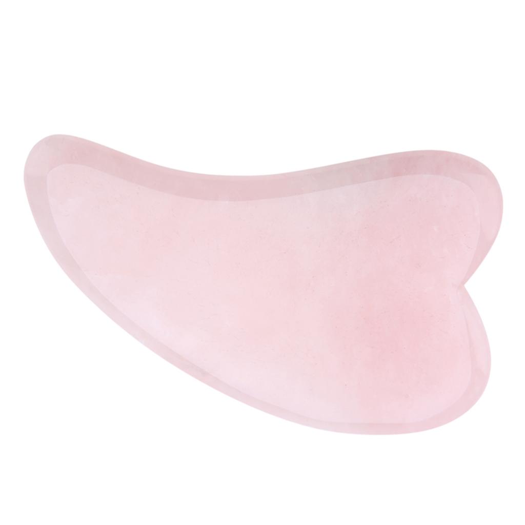 Natural Rose Quartz Scrapping Plate Health Healing Care Massage Stone