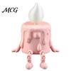 Tabletop Decorative Candle Figure 3D Printing Ornament, Wax Liquid Texture Dripping Sculpture with Pink And White Decor Movable Joints, Adjustable