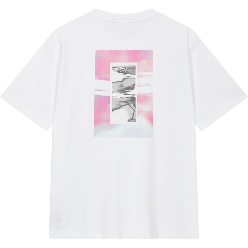 Calvin Klein Loose Jacquard Solid Color Short Sleeve T-Shirt Men Tops White J325191-YAF