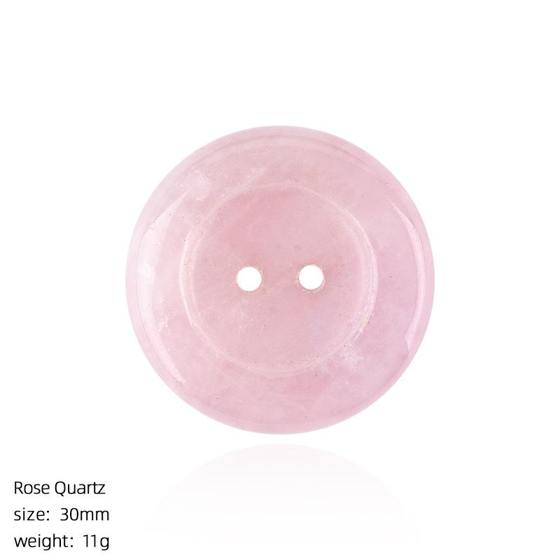 

1pc 30mm Round Natural Stone Beads Crystal Buttons Shape Charms Versatile Accessories for Sweaters Bags Clothing Decoration