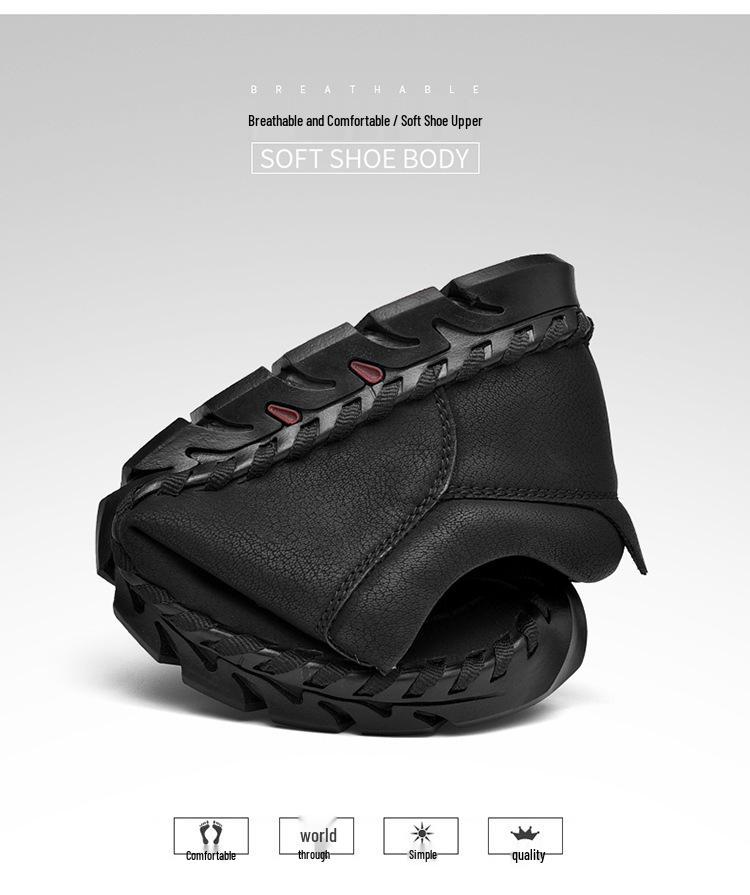 2026 Men's Lightweight Handmade Leather Casual Shoes: Trendy, Fashionable Design