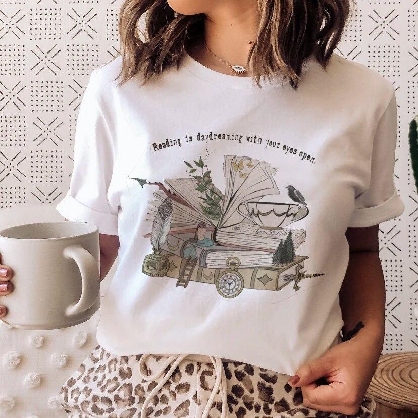 MAGIC FAIRY TALE Summer Woman T Shirt Cute Printing Design Oversized Short Sleeve Comfort Female Tee Gift White Girl Clothes