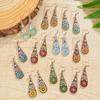 Fashion Ethnic Boho Enamel Flower Long Drop Dangle Earrings For Women Rhinestone Geometric Waterdrop Vintage Wedding Zircon