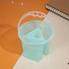 2 Pcs Translucent Paint Brush Wash Bucket Thickened Design Painting Pen Holder  Watercolor