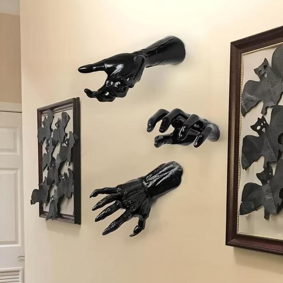 Wall Gothic Hand Sculpture Devil Hand Candle Holder Terror Hand Halloween Wall Decor for Living Room Entryway Horror Themed Party