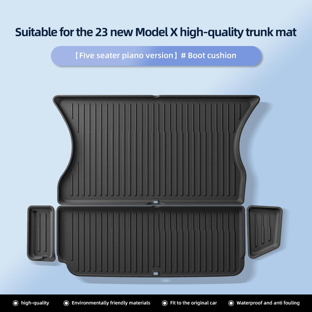 for Tesla Model X 2025 2025 TPE 3D Car Floor Mats Cargo Liner Trunk Pad Waterproof Protective Left Rudder