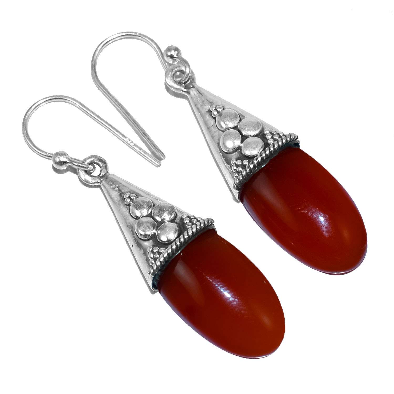 

Carnelian Gemstone Earrings Solid 925 Sterling Silver Handmade Earrings Jewelry Gift For Women And Girls E-1553