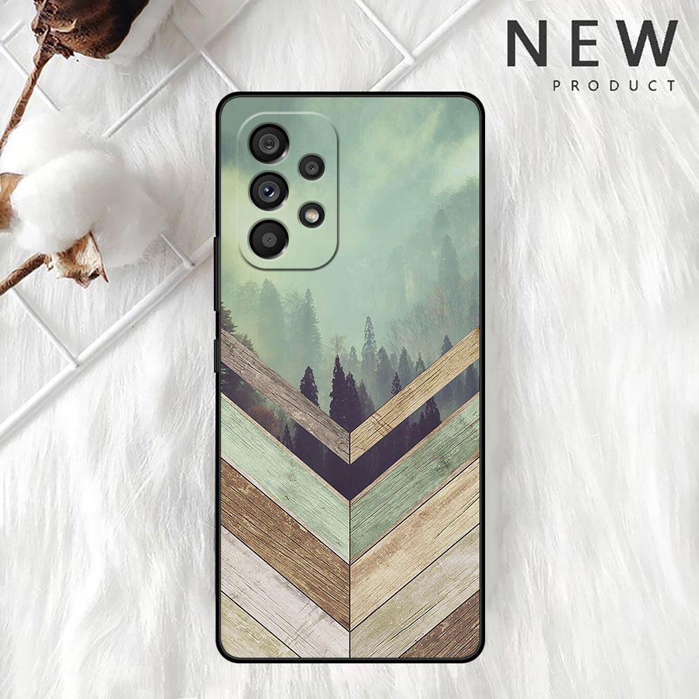 

Чехол с лесной геометрией, деревом и природой для Samsung Galaxy A52 A53 A13 A12 A32 A33 A51 A21s A71 A23 A31 A22 5G, черный чехол для телефона Samsung A03