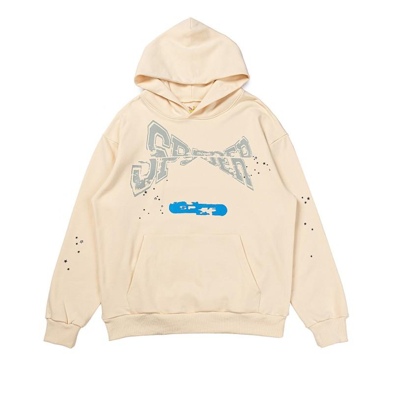 Sp5der Star Spider Foamed Letter Print Fleece Lined Hoodie Pants Set Teens Casual Streetwear Outfit