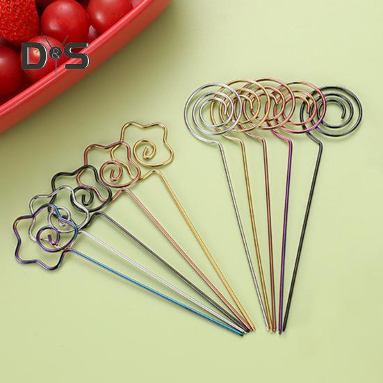 Reusable Drink Picks Heat Resistant Long Lasting Decorative Multi Shapes Fruit Stick for Bar