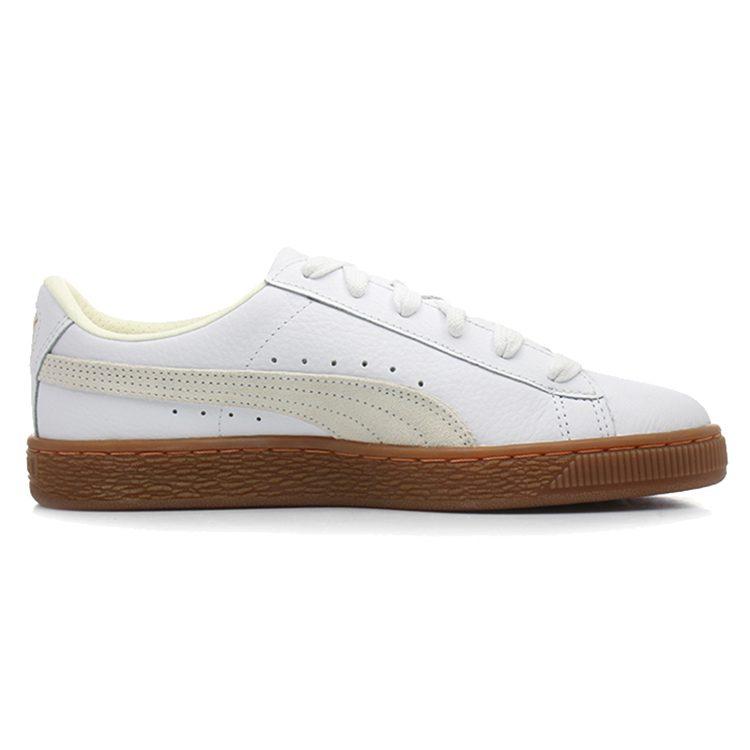 PUMA Basket Classic Rubber Retro Low Top Casual Skate Shoes Unisex White 365078-01