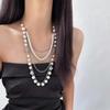 Vintage Multi-layer Four-leaf Clover Necklace for Women, Niche, Versatile, Fashionable Design, Clavicle Chain, Sweater Chain, Trendy