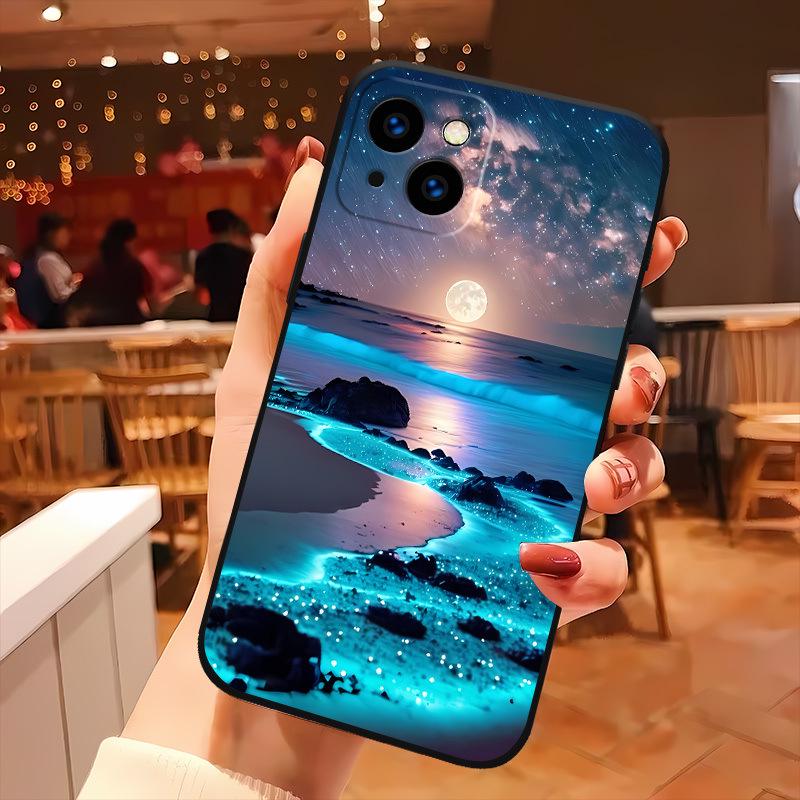 iPhone 13/14/15/16 Soft Protective Case - Moon Sea Design iPhone 17 Pro