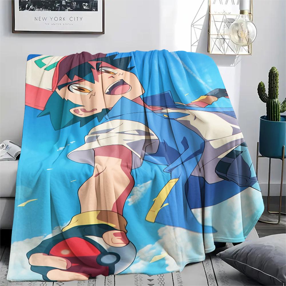 Pokémon Cartoon pattern Flannel Blanket, High quality Comfortable for All Seasons, Home Decor, Warmth and Comfort, Perfect for Gifts.