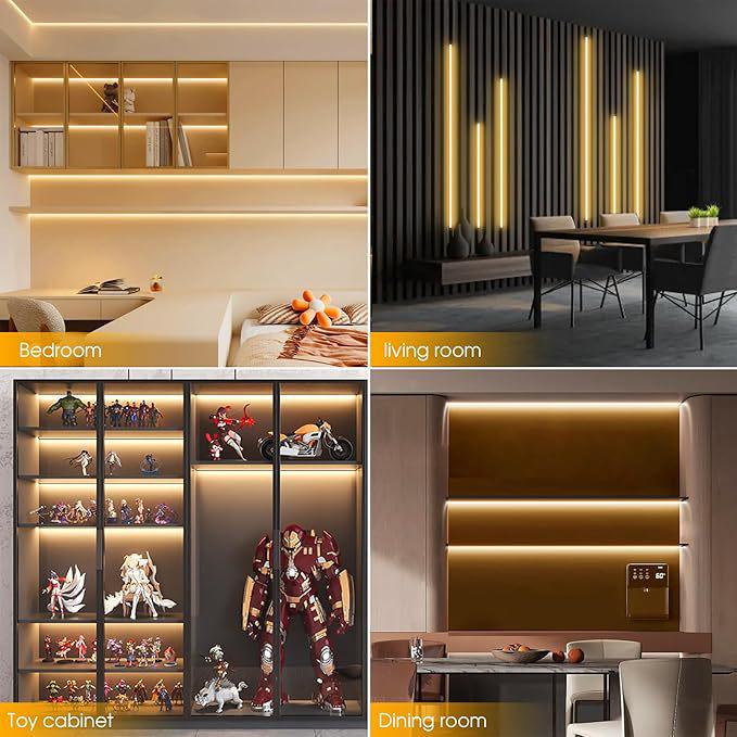 5V COB LED Strip Light Set with Touch Sensor Switch for Wardrobe or Display Cabinet