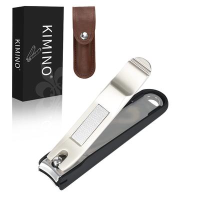 KIMINO Nail Clippers with Cover Clippers Plus Fine Scattering Nail Clippers for Hands and Nail Clippers with Leather Storage Bag [Nail File,