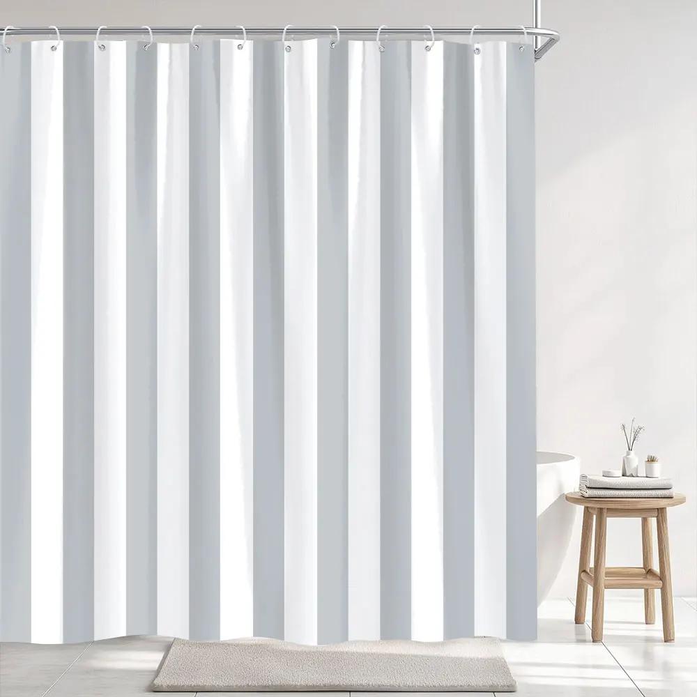 Abstract Geometric Lines Shower Curtain Simple Modern Style Striped Printed Polyester Fabric Shower Curtains Bathroom Decoration