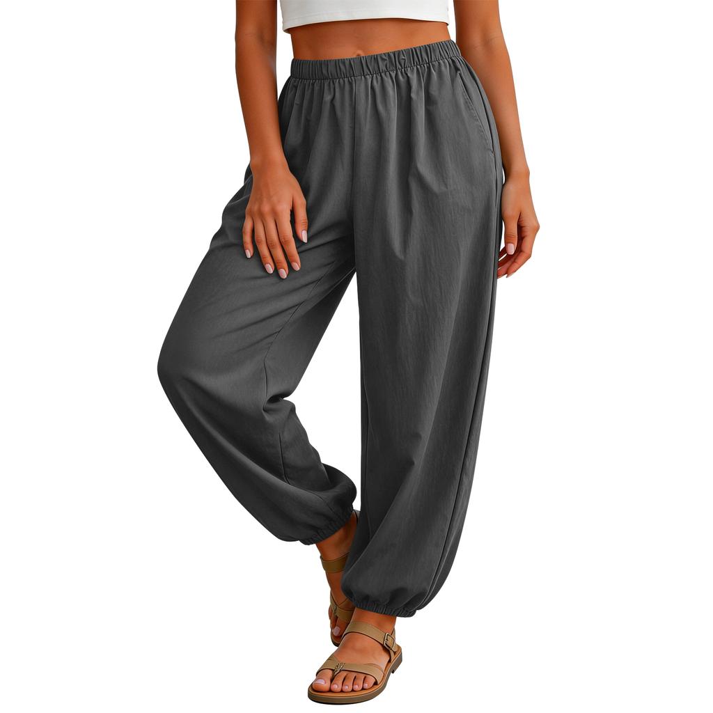 Damen locker lässige Hose – Schnelltrocknende Cargohose mit Kordelzug