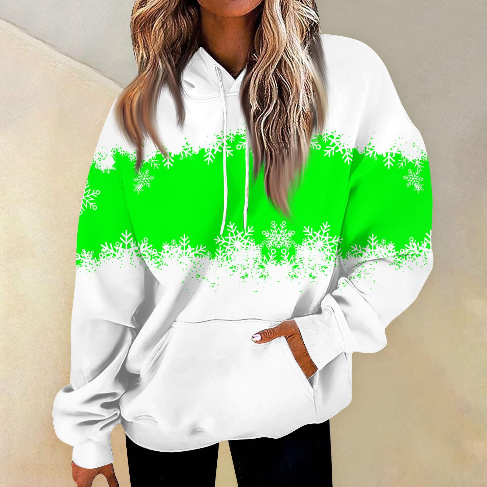 

Женские повседневные модные пуловеры с длинными рукавами и принтом, толстовки с капюшоном XL зелёный