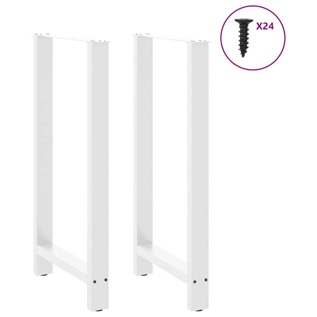 Vidaxl Nogi Do Stolika Kawowego, Białe, 2 Szt., 60X(110-111) Cm, Stal