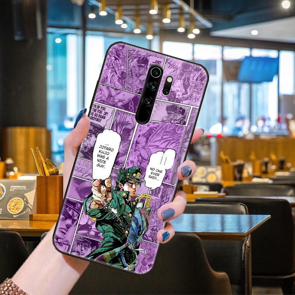 Phone Case For Xiaomi Redmi 6 7 8 9 A Pro Redmi Note 10 Pro 5G 8 8T 9 9S 7 6 5 Pro  Black Cover JOJO’S BIZARRE ADVENTURE
