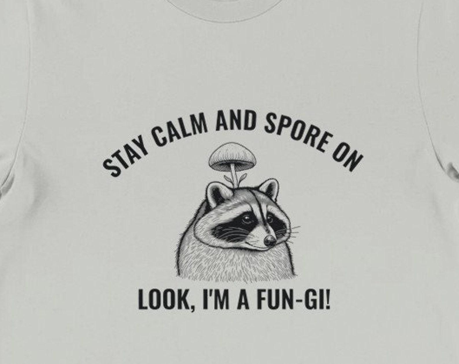Raccoon Mushroom Cap Shirt , Unisex, Animal Lover Shirt, Funny Animal T-shirt, Gifts For Him, Gifts for Her L