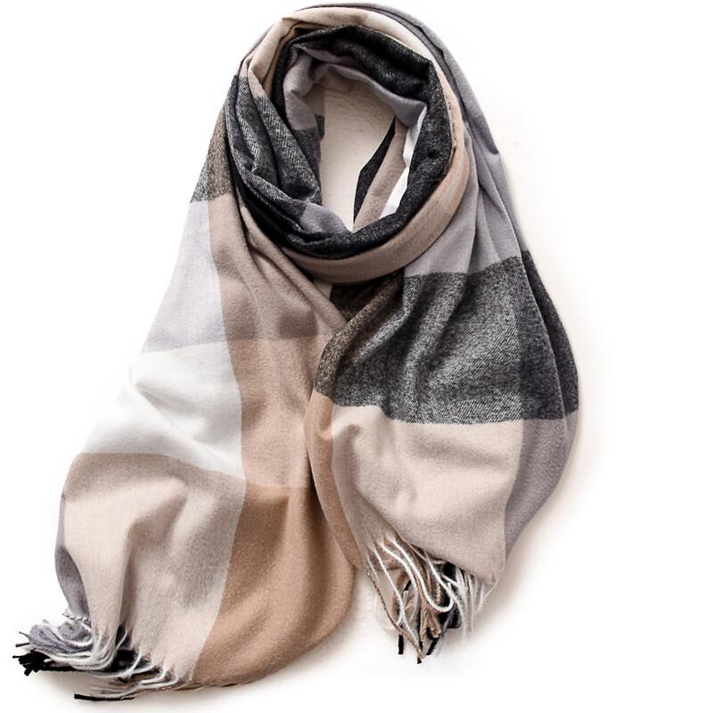 Fumede Women s Striped Plaid Tassel Scarf