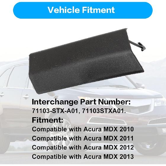 XQSMWF Front Bumper Tow Hook Eye Cap trailer cover Compatible with Honda Acura MDX 2010 2011 2012 2013# 71103-STX-A01 71103STXA01 Front tow hook