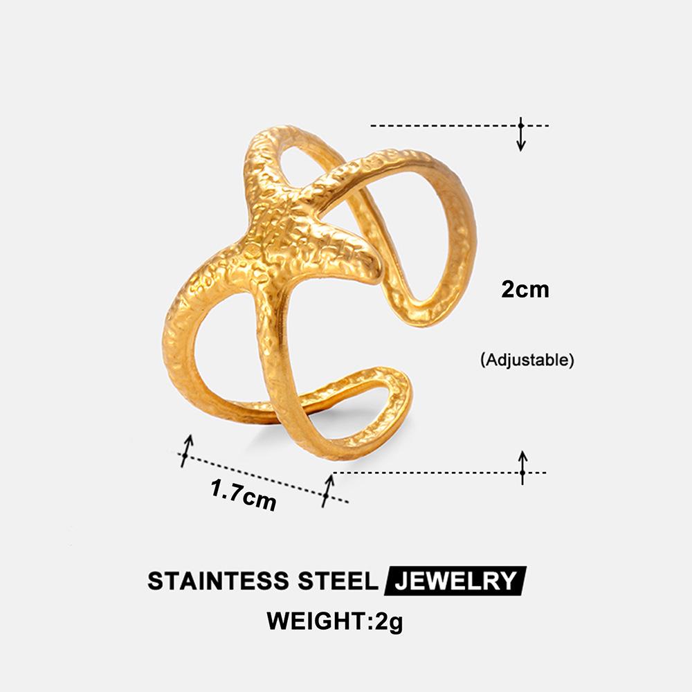 Европейско-американское океаническое кольцо-морская звезда из нержавеющей стали - Женские ретро-украшения высокого класса