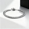 Handsome Silver Color Chain Bracelet for Men And Women Stainless Steel Double Thick Chain Daily Street Wear