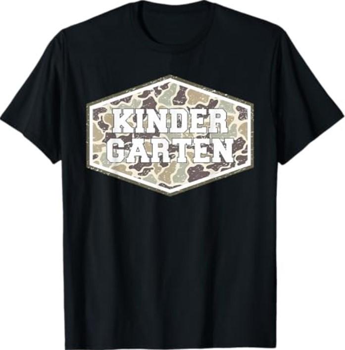 Retro Back to School Boys Old Camo Kindergarten T-Shirt S разноцветный
