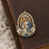 Sacred Heart of Jesus Brooch Confirmation Souvenir Christian Faith with Enamel