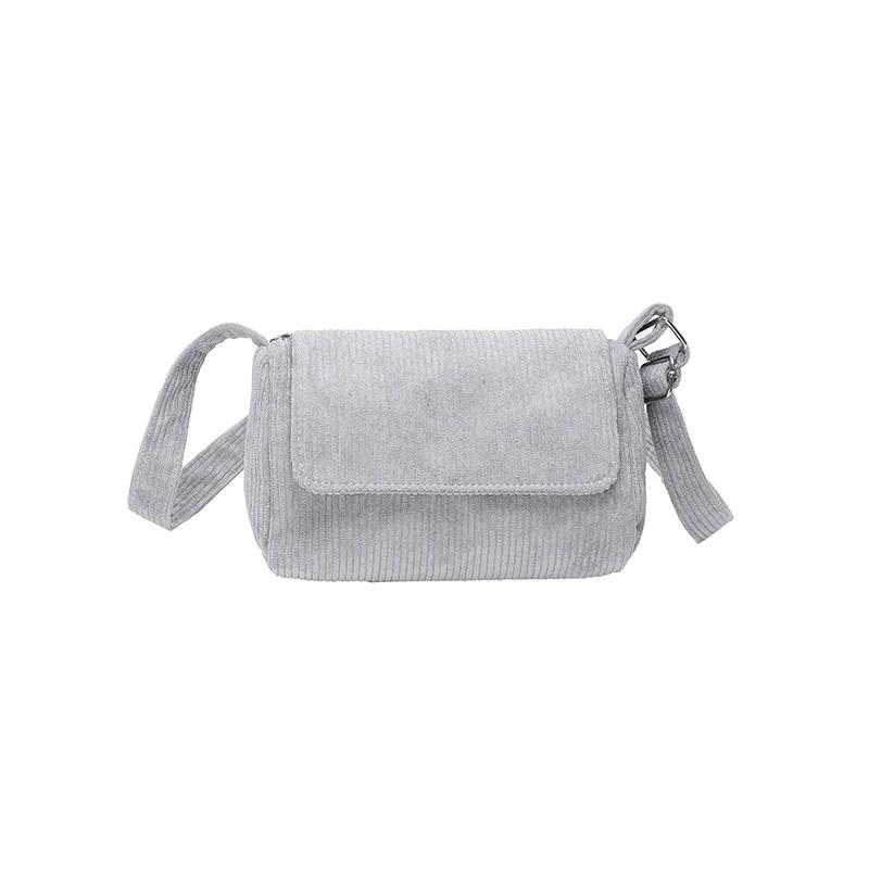 Zipper velvet shoulder bags for women solid casual bag fashion sewing line shoulder bag