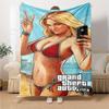 1 buc. Pătură moale din flanelă Grand Theft Auto cu imprimeu de designer O pătură confortabilă pentru toate anotimpurile, perfectă pentru canapea, pat, birou
