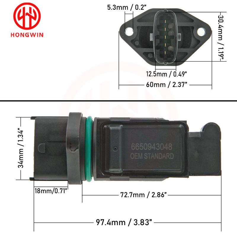 Genuine NO: 6650943048 New Mass Air Flow MAF Sensor Meter For Ssangyong Actyon Kyron Rexton Rodius Stavic 0280218130,0280218131