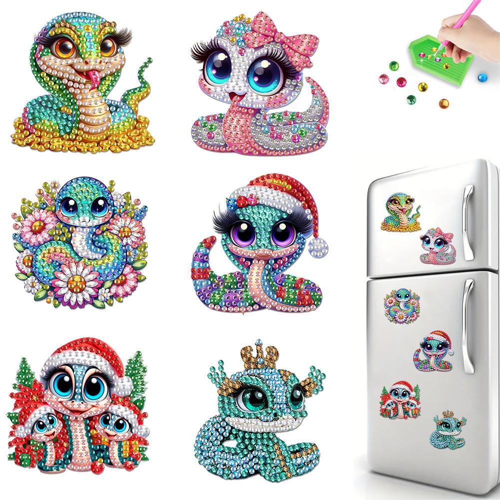 6Pcs Diamond Painting Refrigerator Magnets Fridge Magnets Diamond Art DIY Diamond Art Refrigerator Magnets DIY Art Crafts