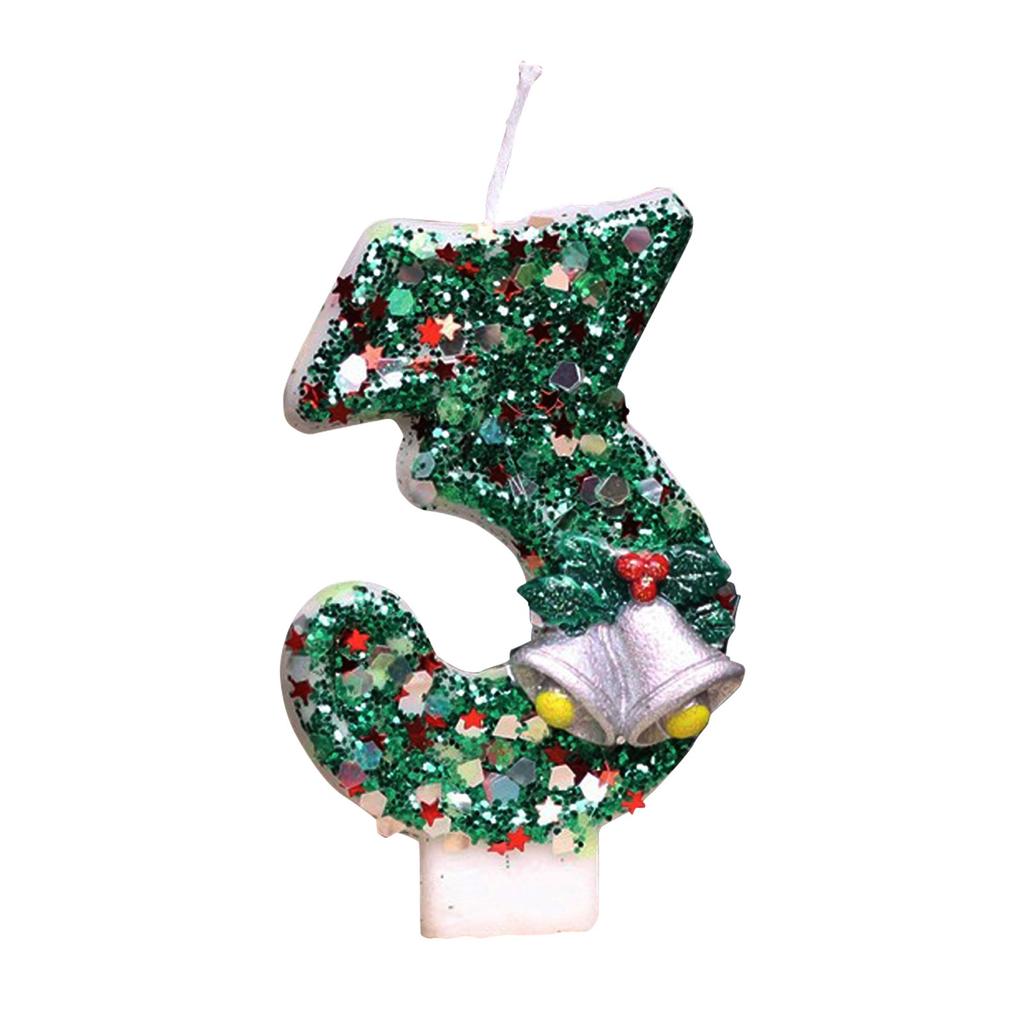 Bell 3D Number Cake Decorating Candles Digital Candles Cake Topper Birthday Party Wedding Cake Candle Cakes Dessert Decor