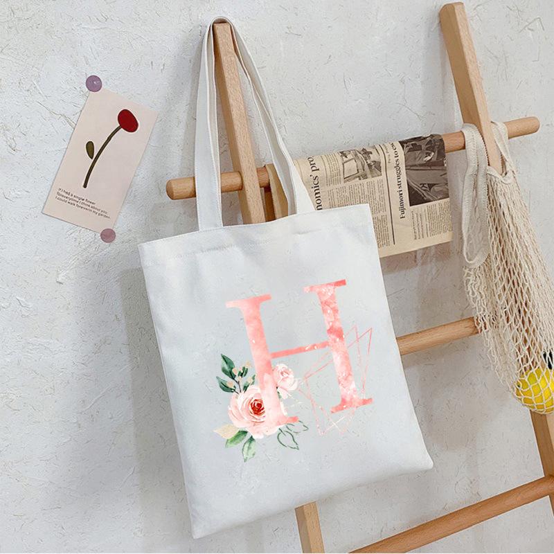 Alphabet Letter A-Z Printed Shoulder Bag Female Casual Student Crossbody Bag Large Capacity