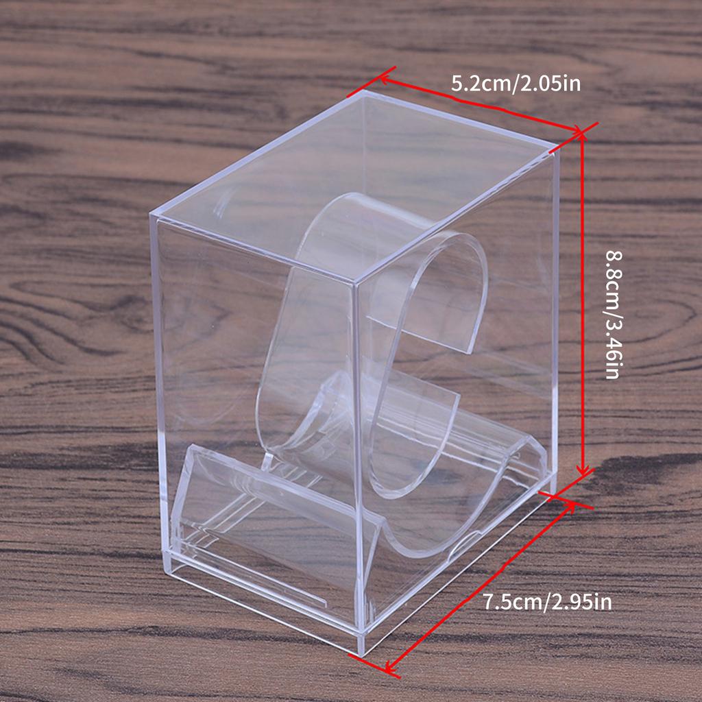 5 Pack Clear Square Watch Display Stands Plastic Storage Case With Dustproof Cover for Jewelry Bracelet Organizers